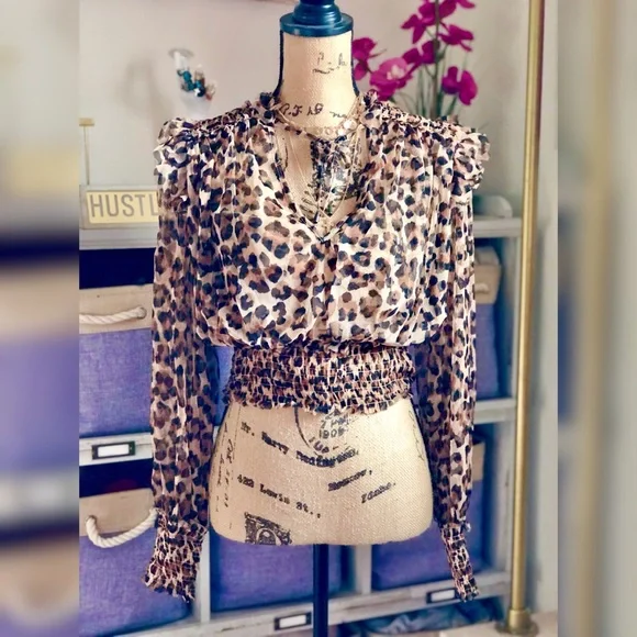 Free People Printed Twyla Top leopard - Picture 7 of 7